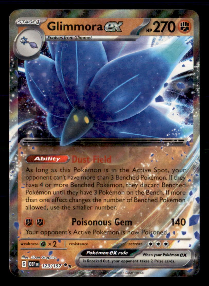 Glimmora ex 123/197 Double Rare Obsidian Flames Pokemon Holo Near Mint