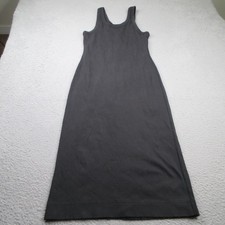 Everlane Tank Dress Womens Medium Black Ribbed Cotton Sleeveless Maxi