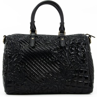 Authentic Versace Vanitas Black Leather Handbag Crossbody Shoulder Bag Rare