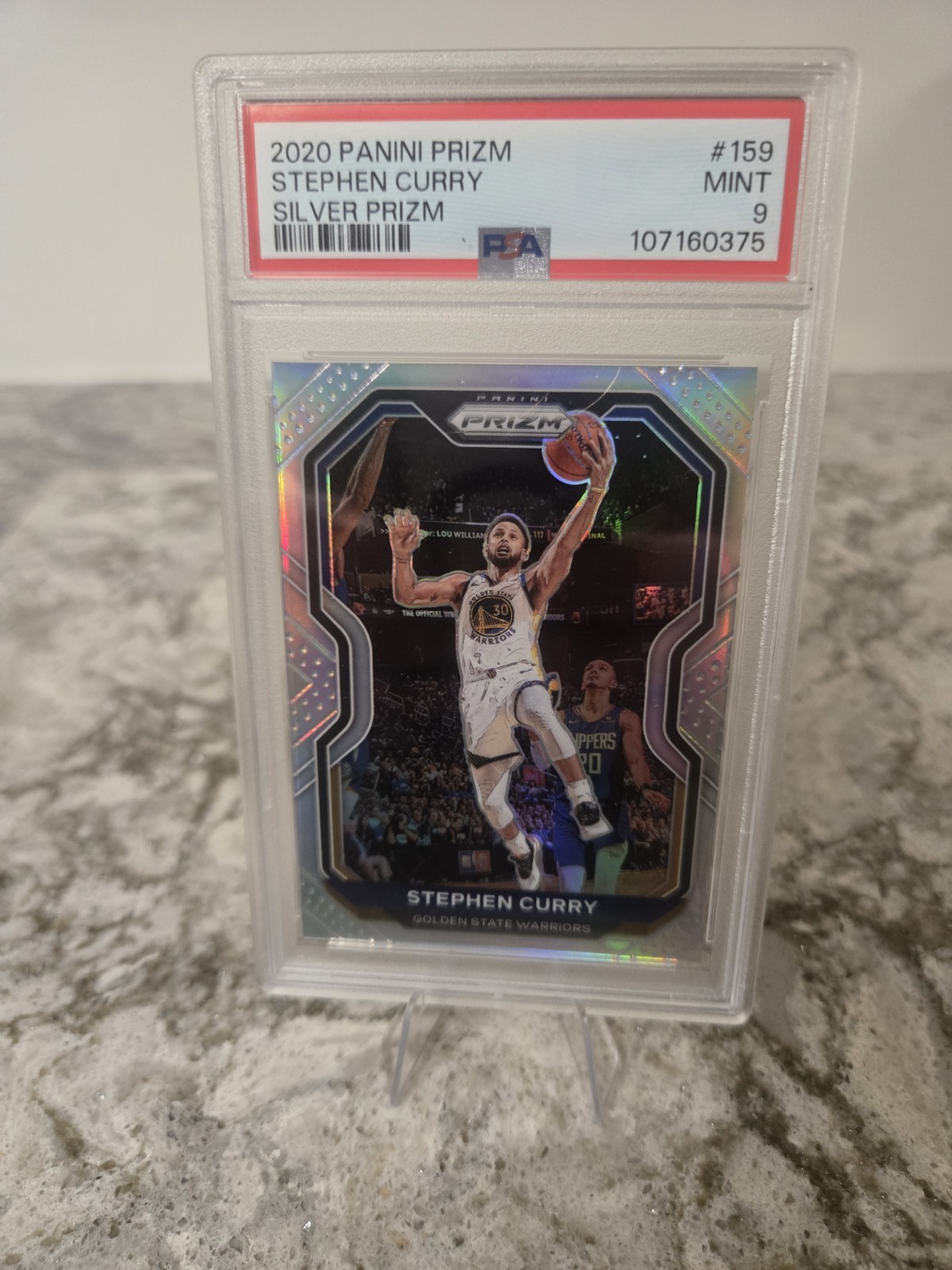 Panini 2020-21 Prizm Stephen Curry #159 Silver Prizm PSA 9 Warriors