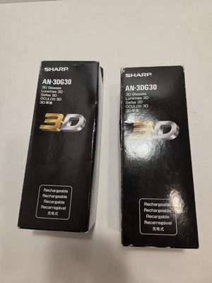 2 Sharp AN-3DG30 3D Glasses for TV Open Box