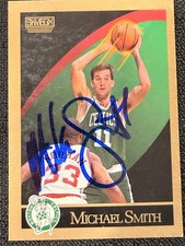 Michael Smith Hand Signed Boston Celtics Rookie Card 1990-91 Skybox - #24 (RC). rookie card picture