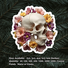 SKULL STICKER DECAL VINYL WATERPROOF Laminated Glossy Matte NEW