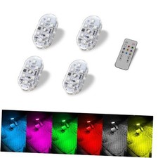 4PCS Wireless Car Led Ambient Lights, 7 Colors RGB Car Interior Light with