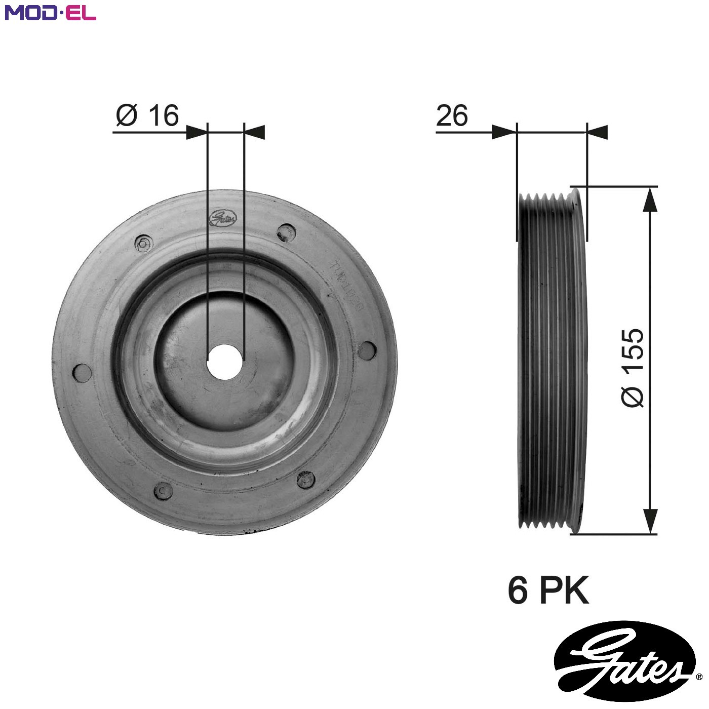 Fits GATES TVD1020 CRANKSHAFT BELT PULLEY ⭐UK Stock⭐ - Image 10