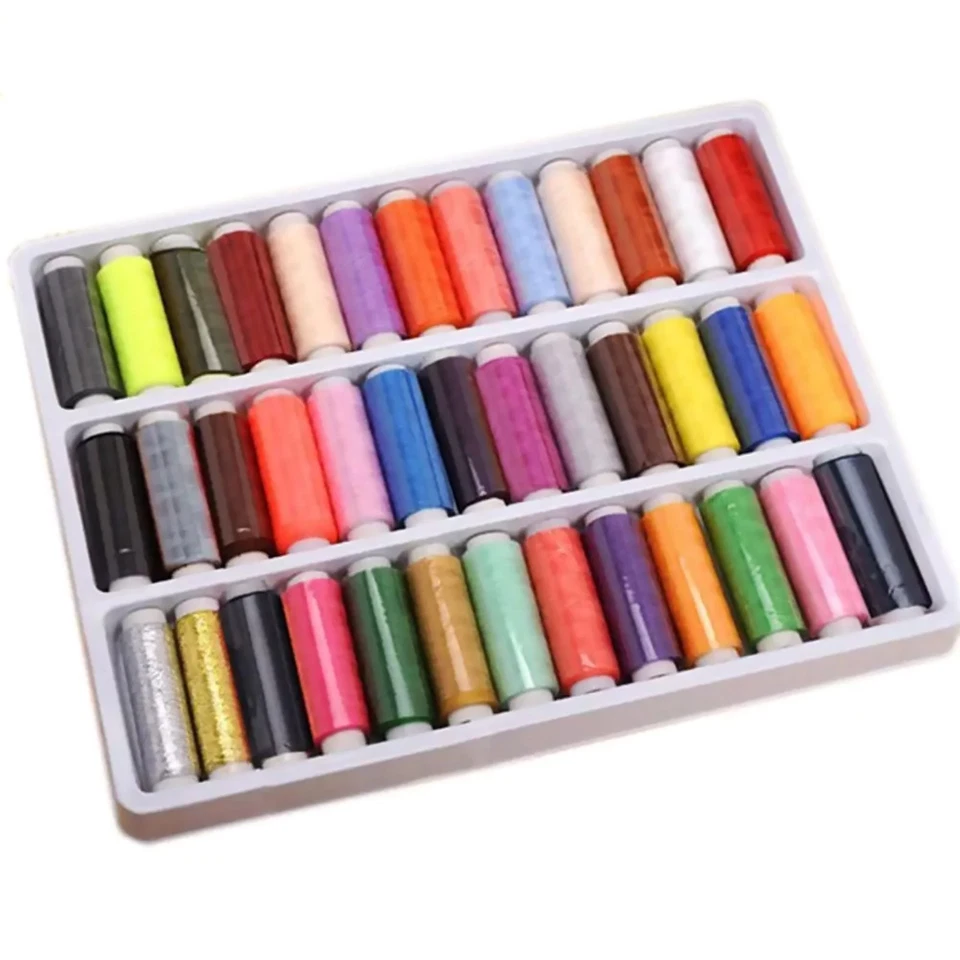 39Pcs Colored Sewing Thread Set Random Colors Polyester Spool Sewing Thread New - Image 4 of 4