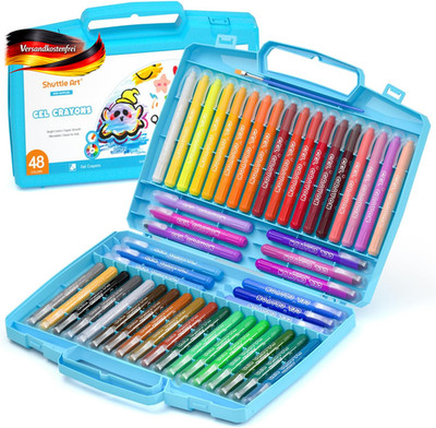 48 Farbige Gelmalstifte Für Kleinkinder, Rotierende Shuttle Art Wachsmalstifte M