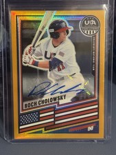 Roch Cholowsky 2026 PANINI STARS & STRIPES PRIZM USA GOLD PRIZM AUTO /10