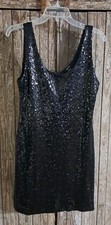 Rue 21 Black Sequin Dress Mini Size Sexy Little Black Dress Large