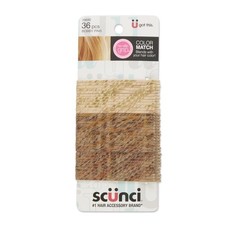 Scunci No-Slip Grip Color Match Curve unisex 36 Count Pack of 1 , Blonde