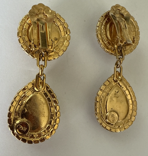 RARE Butler & Wilson RUNWAY STATEMENT Earrings Clip On MASSIVE Clear Rhinestones - Picture 9 of 14