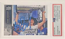 2021-22 UD #DC1 Andrei Vasilevskiy Signed On Card Auto Day with the Cup SP PSA