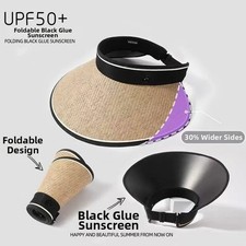 UPF50+ für Damen Sommer Sonnenhut faltbar breite Krempe mit Nackenverstellung