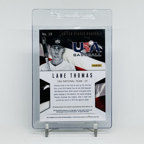 Camiseta deportiva Lane Thomas 2014 Panini Elite edición extra 18u #19 béisbol de Estados Unidos - Imagen 2 de 2