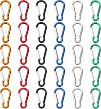 30Pcs Mini Aluminum Carabiner Spring Clip 2" Snap Hook Keychain for Outdoor Camp