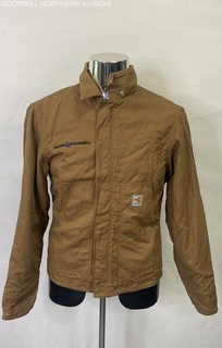 Men's Carhartt Workwear Brown Flame Resistant Dearborn Canvas Jacket Size S
