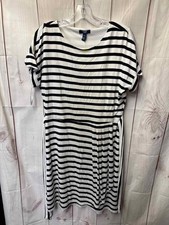 Chaps Women's Size M White  Black Dress