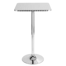 Bistro Contemporary /Adjustable Square Bar Table in Silver by LumiSource