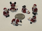 Set 6 miniature natalizie vintage in plastica con figure di Babbo Natale usate in ottime condizioni