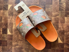 BN Coach Women Udele Sport Slide In Signature Canvas With Fruit CAR29 Tan US 8