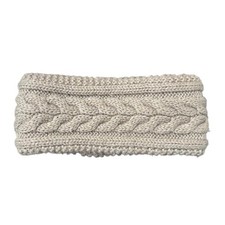 Eddie Bauer Womens Cable Knit Headband Ear Warmer Wool Blend Taupe One Size
