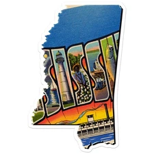 Vintage Mississippi Map - Vinyl Decal Sticker - Car Window Laptop - ebn8871