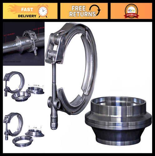 Réducteur d'échappement 3" à 3,5" inox adaptateur bande V bride connecteur tuyau - Photo 1/7
