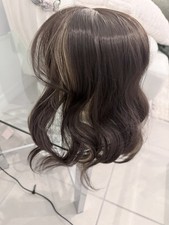 Synthetic Human Hair Topper Clip In Top Hairpiece 16 Inches Blonde Highlights