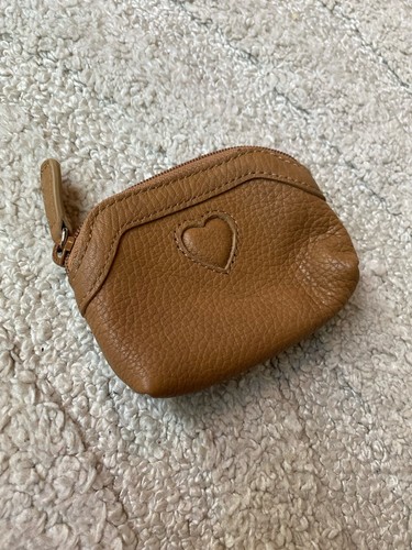 Brighton Geldbörse Portemonnaie Leder Herz hellbraun braun 4,5 x 3,5"