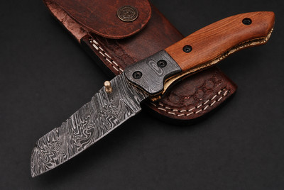 Premium Handmade Folding Knife   Damascus Steel Blade   Custom Craft 1370