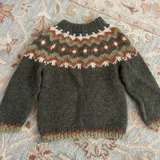 Icelandic Handmade Knit Sweater Alpaca Wool Children Child Boy Girl Fair Isle