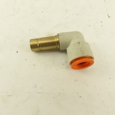 SMC 1/2" Brass Plug In Push To Connect Stem X 1/2" Nylon Tube 90° Elbow