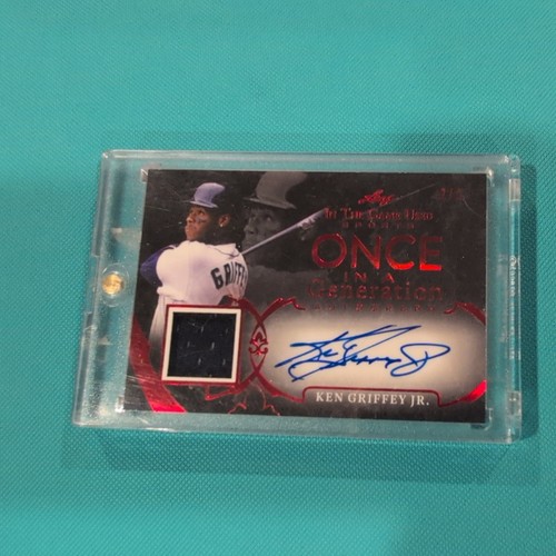 2020 Leaf In the Game Used Jersey Patch Ken Griffey Jr. Autograph Red #d /3