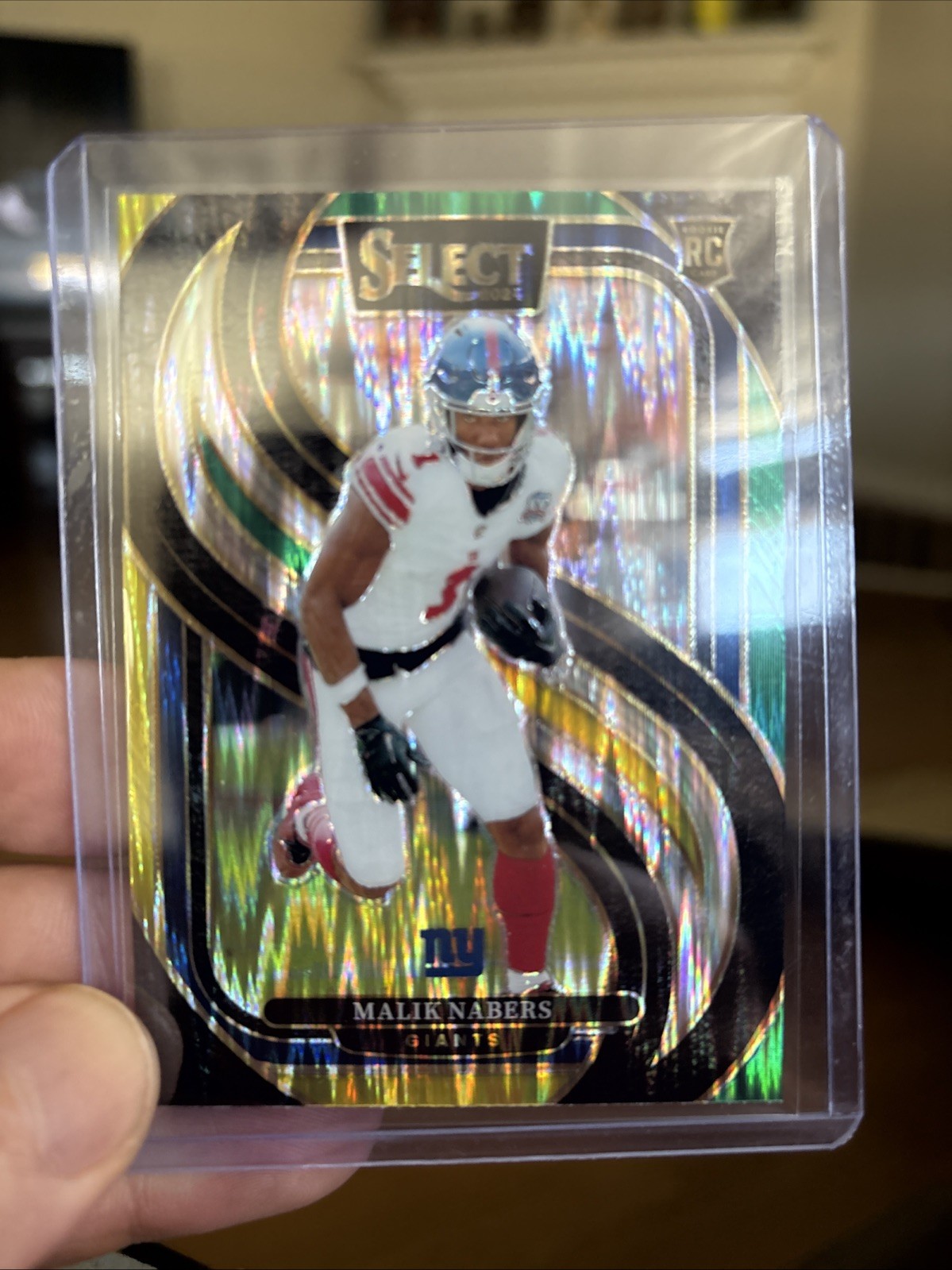 2024 Panini Select - Premier Level Malik Nabers Green & Yellow Shock Prizm (RC)