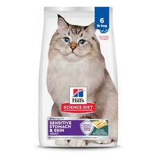 Hill's Science Diet Adult Sensitive Stomach Skin Dry Cat Food, 6 lb. Bag