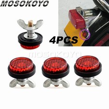 4PCS Motorcycle Round Number Plate Self Adhesive Reflector Bolt-On for Cruiser