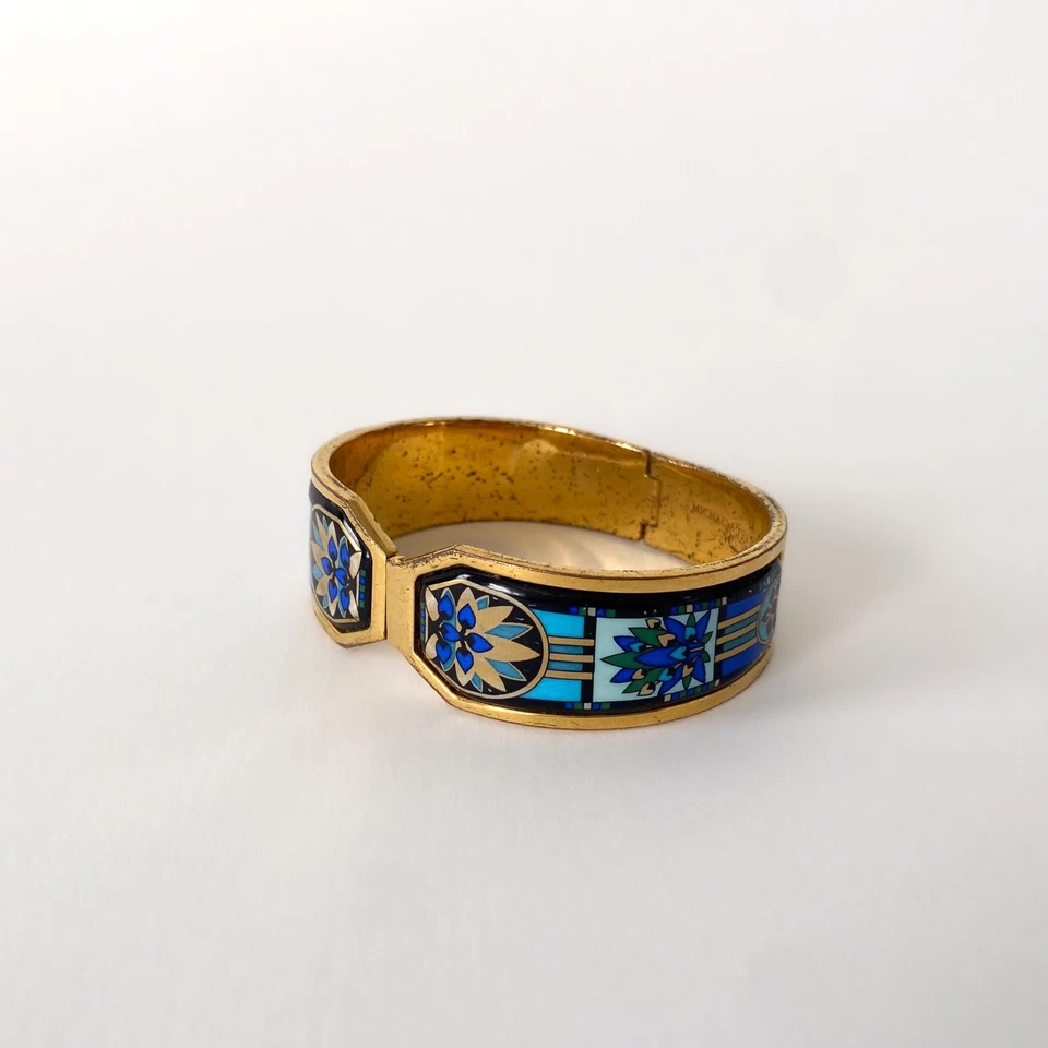 Michaela Frey Wien Vintage Gold Metal And Enamel Bracelet - 1980s - Image 3 of 4