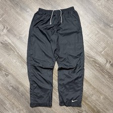 Pantalones deportivos Nike vintage negros cortavientos para mujer XL (18-20) logotipo Swoosh años 2000