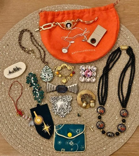 Vintage Estate Jewelry Lot MONÈT TRIFARI BROOCHES NECKLACES PINS SILVERPLATE ETC