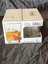 New In Box 4 Libbey Harlow 11 Oz Glasses Mint In Box
