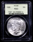 1926 Peace Silver Dollar - PCGS OGH MS63 - CLEAR CHEEK & NECK W NICE LUSTER #404