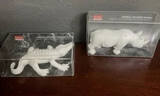 Lot Of 2 Daiso Animal Erasers - Crocodile And Rhino NIP