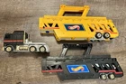 Vintage 1986 Hot Wheels Semi Truck Trailer Car Hauler Carrying Case Lot