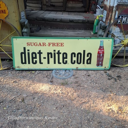 Big Vintage Diet-Rite Cola Sign Metal Embossed Nehi Soda RC Large 54 ...
