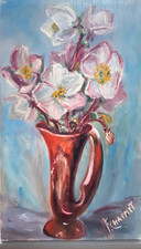 TAB126 Huile sur panneau de France CHARMET-CHABRY de 1970 avec certificat d'auth