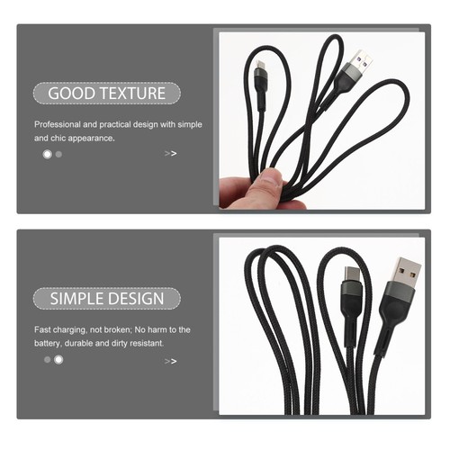 2 Pcs Fast Charging Data Cable Usb to Usb-c Cords Type-c Device Line - 第 6/12 張圖片