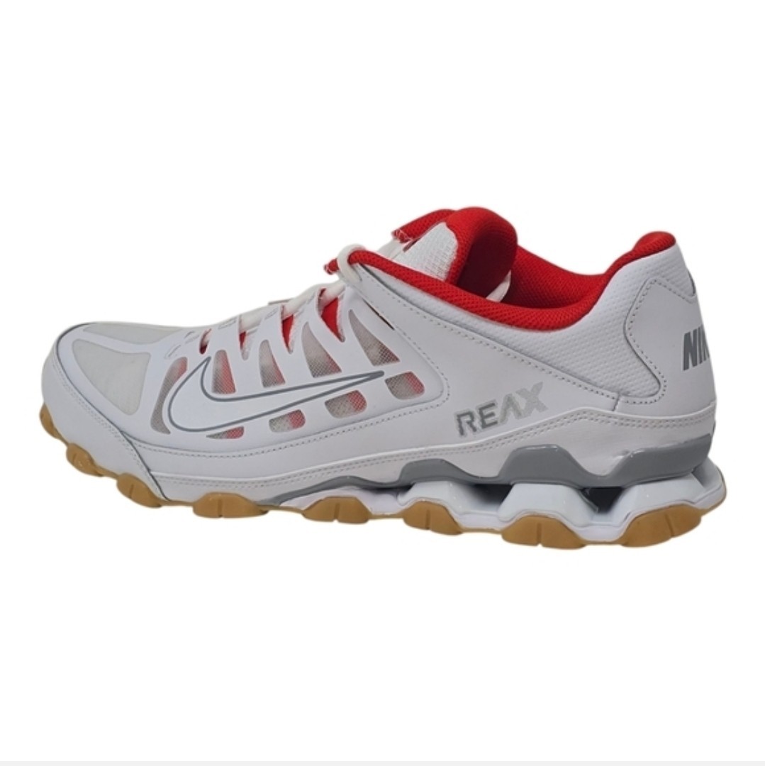 Nike Reax 8 TR Mesh White Wolf Grey Red Gym Sneakers Men's Size