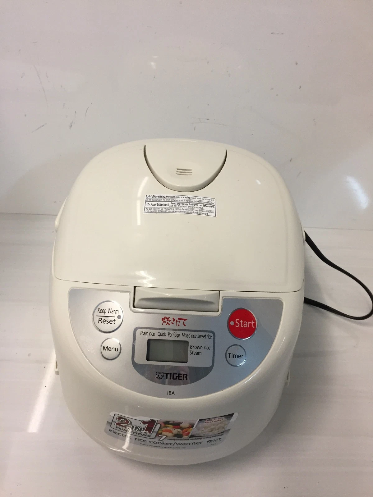 Tiger JBA-B18U 10-Cup Micom Electric Rice Cooker and Warmer White