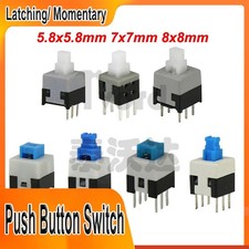 Push Button Switch DPDT Latching or Momentary PCB 5.8x5.8mm7x7mm 8x8mm 8.5x8.5mm