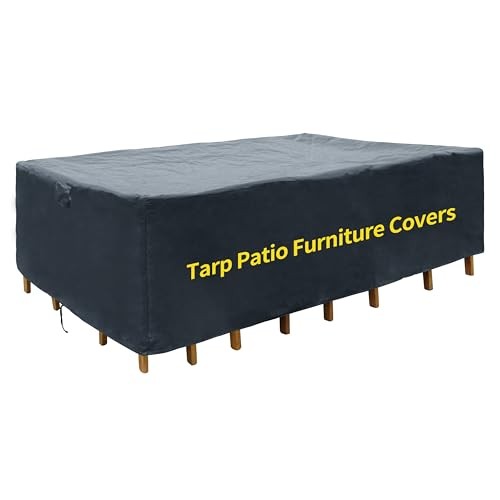 RAINDEWAY COVERS 127 inch Tarp Patio Furniture Covers 100% Waterproof Table - Picture 6 of 8